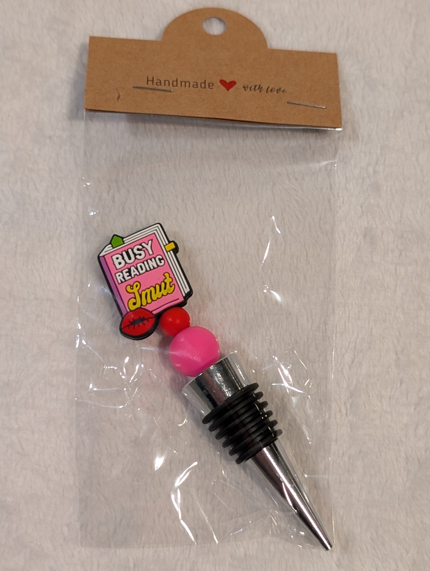 Busy Reading Smut Wine Stopper