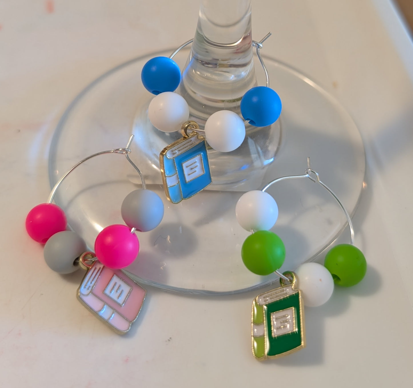 Bookish Wine Glass Charms